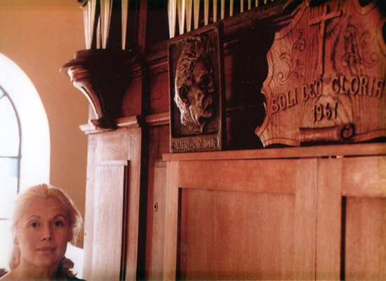 Denise at Albert Schweitzer's Organ.